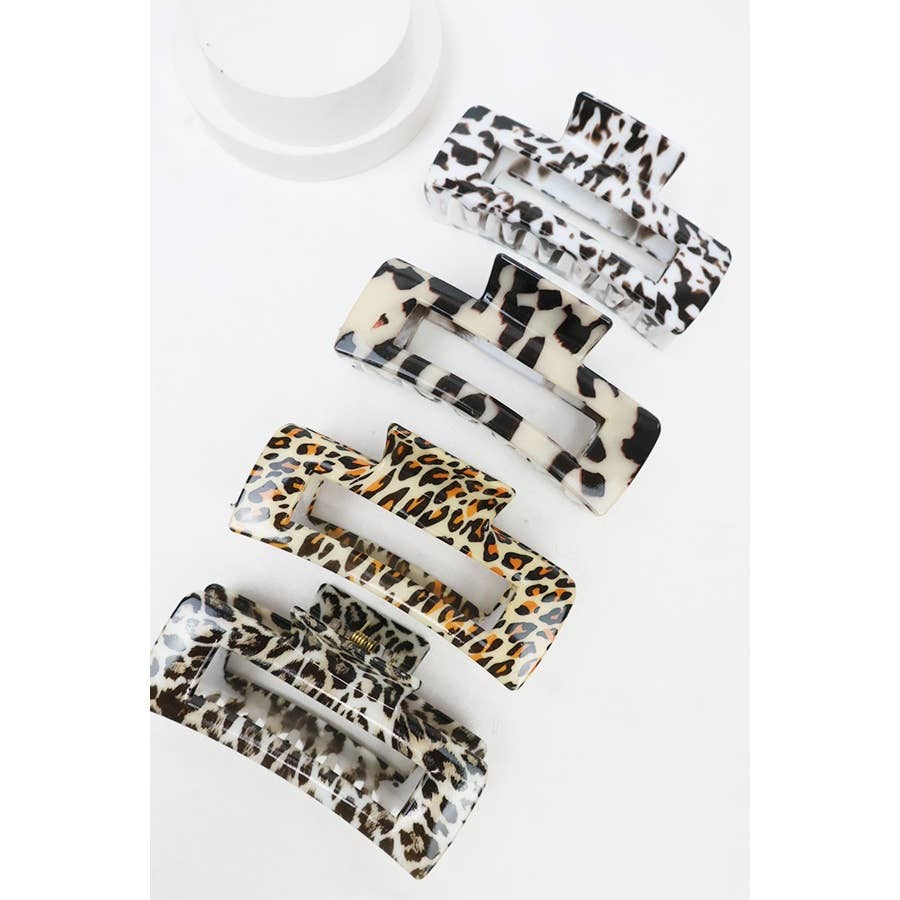 Animal print claw clip