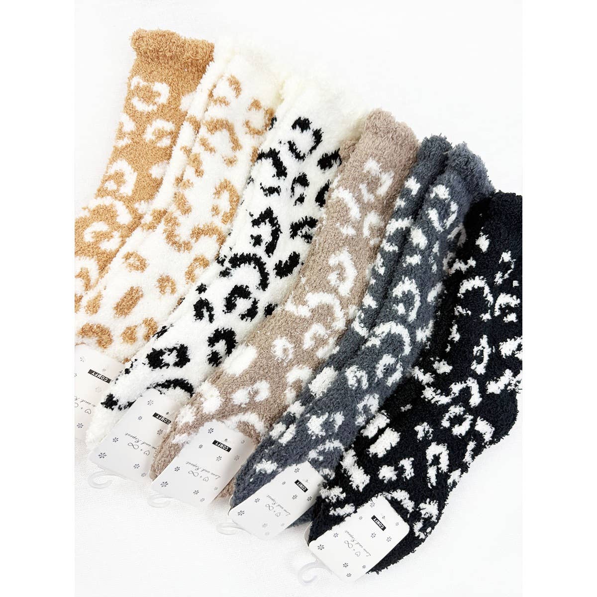 Fuzzy Leopard Socks