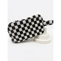 Checkered make up bag